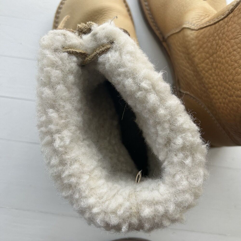Duckfeet Arhus Shearling Pebbled Leather Boots In Honey Women’s Size EU 40 US 9 - Picture 11 of 13